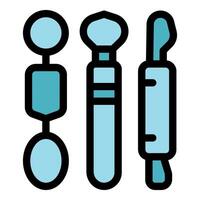 Dentist tools showing mirror, probe and sickle scaler vector