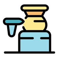Coffee machine brewing fresh coffee with airplane mode on vector