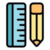 Pencil and ruler representing accurate measuring and drawing tools vector