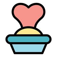 Heart shaped muffin representing love and affection in baking vector
