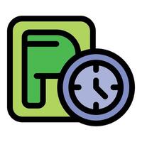 Parking time clock showing parking meter expiration time vector