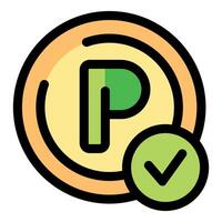Parking allowed symbol showing available parking area vector