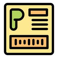 Parking meter displaying payment information and parking time vector