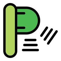 Parking sensor detecting free parking space icon vector