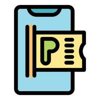 Smartphone validating a parking ticket for easy and quick payment vector