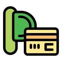 Money protecting credit card information with secure payment system vector