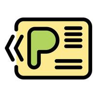 Parking card being inserted into parking meter machine vector