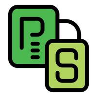 Postscript language files overlapping creating ps file extension icon vector