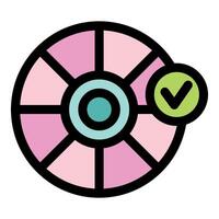 Validated pie chart representing successful data analysis and business strategy vector