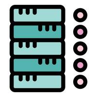 Server rack icon representing data center and network infrastructure vector