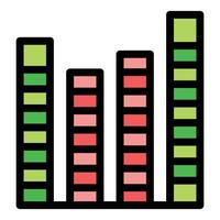 Colorful bar graph showing increasing performance and success vector