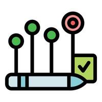 Digital pen completing progress bar with check mark icon vector