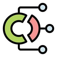 Circular chart connecting three data points symbolizing market share analysis vector