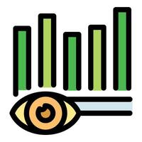 Observing growing statistics with attentive eye, market analysis concept vector
