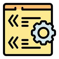 Web page with settings and configuration options being customized vector