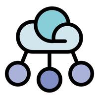 Cloud computing distributing data to multiple devices, sharing information efficiently vector