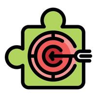 Puzzle piece showing target with fork as arrow hitting bullseye vector