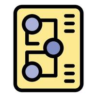 Electronic scheme representing microchip, showing connections and components vector