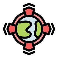 Global network expanding and connecting the world through data transfer vector