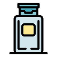 Cosmetic cream bottle with blank label is standing on surface vector