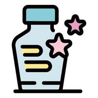 Magic potion bottle with shining stars, a fantastic elixir for gaming or fantasy concepts vector