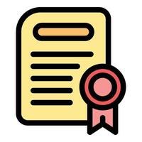 Official document with red ribbon and seal representing certified approval vector