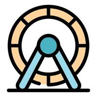 Hamster wheel standing on a surface, providing exercise and entertainment vector