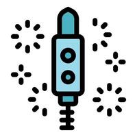 Firework rocket exploding with lights and sparks celebrating holiday vector