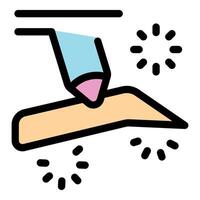 Colored pencil drawing a line with sparkles, education and creativity concept vector