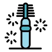 Mascara brush creating sparkling makeup effect vector