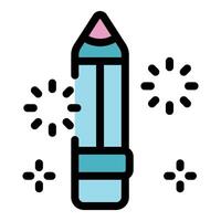 Light blue pencil with pink lead creating sparkling stars and glitter vector