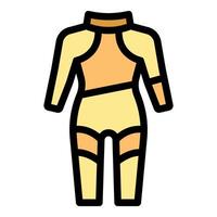 Wetsuit protecting from cold water while diving or surfing vector