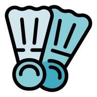 Pair of flippers for diving and swimming representing summer vacation vector