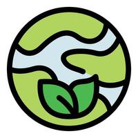 Green leaves surrounding planet earth promoting environmental conservation vector