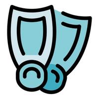 Diving flippers for underwater exploration and recreation vector