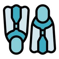 Pair of flippers for diving and swimming in blue color vector