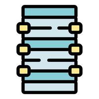 Data storage representing server performance and database management vector