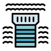 Water dam generating hydroelectric power and controlling water flow vector