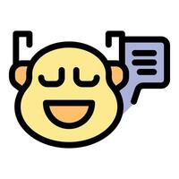 Chatbot face showing happiness and expressing positive emotions vector