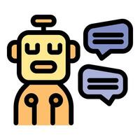 Chatbot talking, engaging in automated conversation, a symbol of ai communication vector