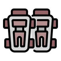 Hockey shin guards protecting player legs during fast paced game vector