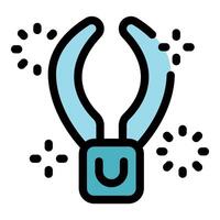 Horseshoe magnet creating a magnetic field with sparks vector