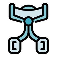 Futuristic exoskeleton supporting human body structure vector