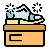 Shoe shining with electric buffer creating sparkling clean surface vector