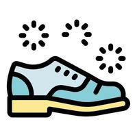 Clean and shiny leather shoe with rotating brushes polishing it vector