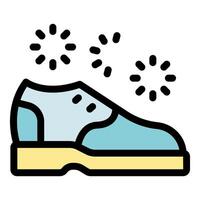 Clean and shiny derby shoes with sparkling effects symbolizing freshness vector