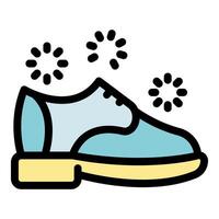 Disinfecting classic shoe with cleaning spray for hygiene and freshness vector
