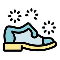 Clean and shiny formal shoe with sparkles representing cleaning service vector