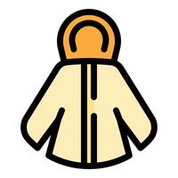 Warm winter jacket protecting from cold weather vector