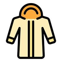 Waterproof raincoat with hood protecting from rain and bad weather vector